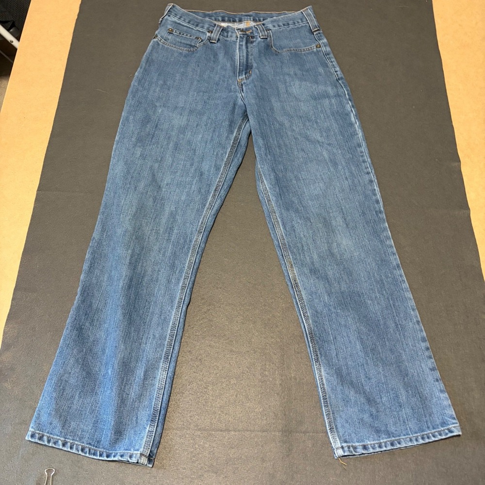 Carhartt Relaxed Fit Jeans Mens 32x30 Blue Utility Outdoors Straight Work